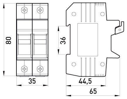 Держатель предохранителя e.industrial.rt.1832.2p, 2р, 2-32А