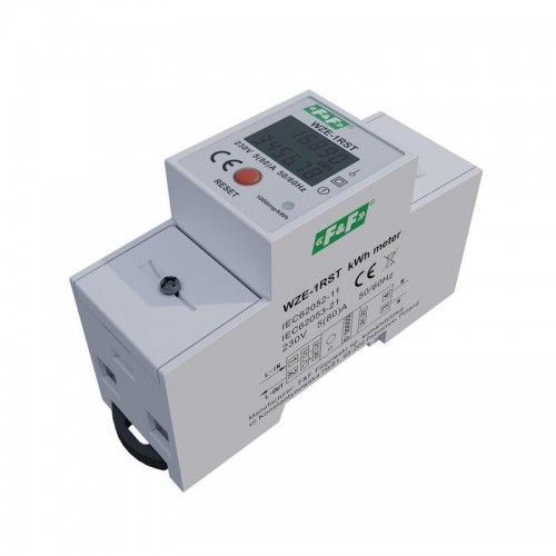 Однофазний лічильник електроенергії WZE-1RST 2 індикатори, 80A F&F