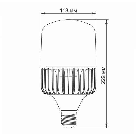 Лампа led 100Вт Е40 високопотужна VIDEX A145, 24994, VL-A145-100405, 5000