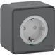 IP55 розетка с заземлением и шторками IP55 Mureva Styl, черная