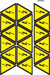 Знак"Небезпека ураження електричним струмом" 100 мм (на аркуші 18 шт)