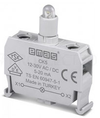 Блок-контакт подсветки с белым светодиодом 12-30 В AC/DC CK5, EMAS