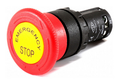 Кнопка Грибок аварийная d=40мм с табличкой с фиксацией и возвратом поворотом (1НЗ) MB200EE, EMAS