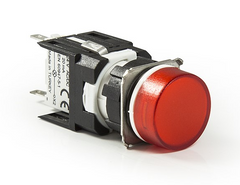 Светосигнальная арматура круглая красная LED 24V AC/DC D060YXK, EMAS