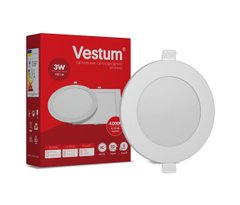 Круглий світлодіодний врізний світильник Vestum 3W 4000K 220V 1-VS-5101, 1-VS-5101, 4000