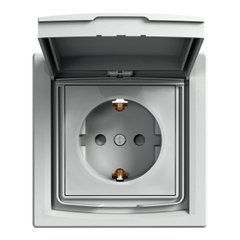 Розетка 1-я с заземлением и защ. шторками IP44 Алюминий EPH3100361 ASFORA Schneider Electric, 9957, Алюминий