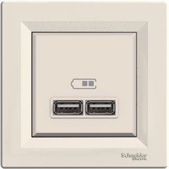 USB розетка 2,1A крем EPH2700223 ASFORA Schneider Electric, 9907, Крем
