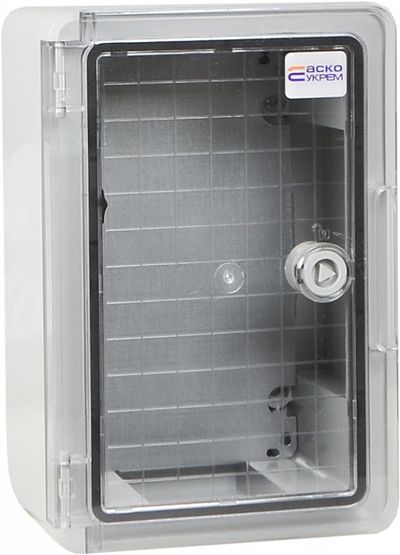 Корпус з АБС-пластику 20*30*13 IP65 ударостійкий, з МП, прозорі дверцята UBox