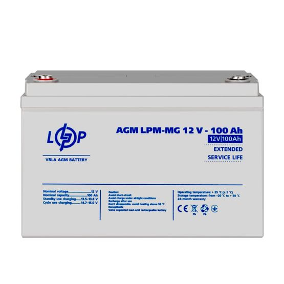 Акумулятор мультигелевий LPM-MG 12V - 100 Ah LogicPower