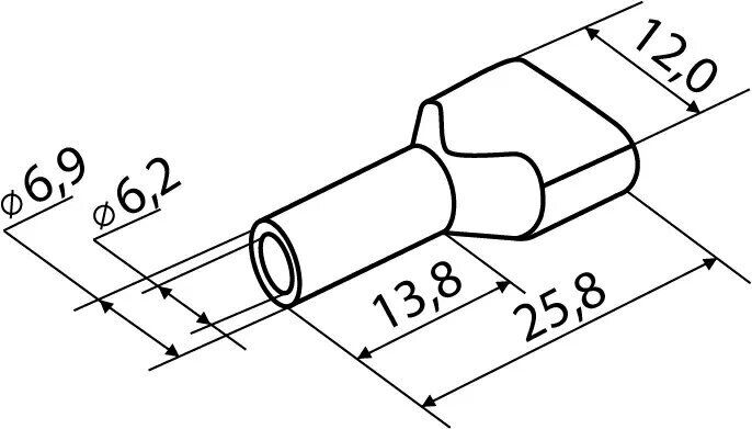 Наконечник трубчатый ТЕ 10,0-14 коричневый для двух проводов АСКО упаковка 100 шт
