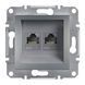 Розетка комп'ютерна 2-я RJ45 CAT.6 UTP Сталь EPH4800162 ASFORA plus Schneider Electric, 22357, Сталь