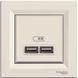 USB розетка 2,1A крем EPH2700223 ASFORA Schneider Electric, 9907, Крем