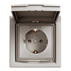 Розетка 1-я с заземлением и защ. шторками IP44 Бронза EPH3100369 ASFORA Schneider Electric, 9958, Бронза