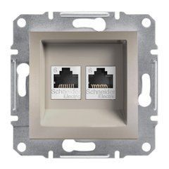Розетка компьютерная 2-я RJ45 CAT.6 UTP Бронза EPH4800169 ASFORA plus Schneider Electric, 22358, Бронза