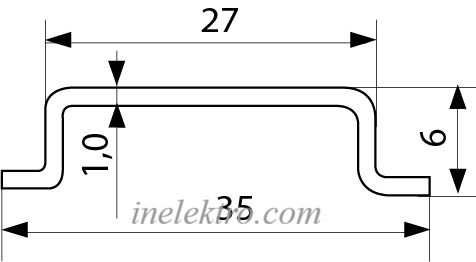 DIN-рейка TS-35-1 довжина 1метр (товщина 1 мм)