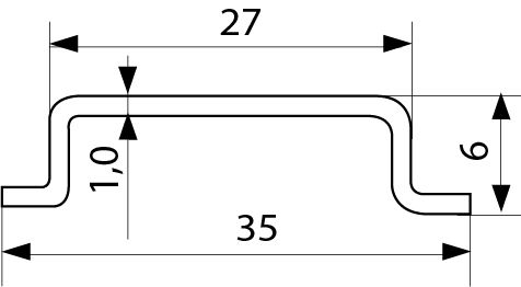 DIN-рейка TS-35-1 длина 1метр (толщина 1 мм)