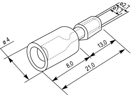 Роз`єм-штекер циліндричний FRD 1.25-156 'розетка' (100 шт.)