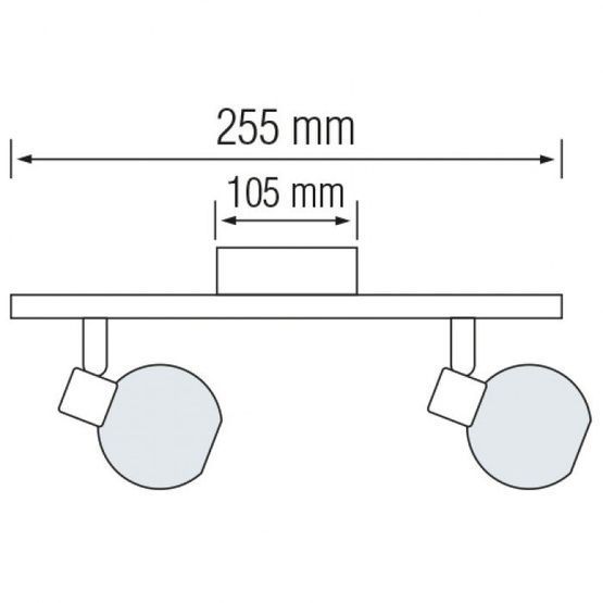 Светильник потолочный декор. 255mm 2xE14 мат.хром 220-240v BODRUM-2 HOROZ, 035-004-0002-010