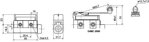 Микро выключатель D4MC-2000, 14067