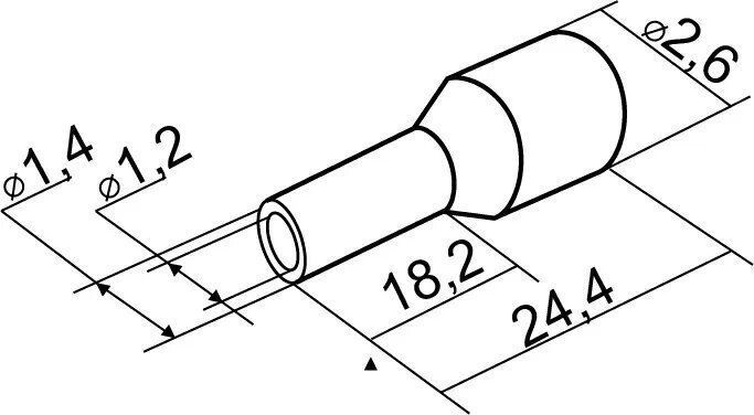 Наконечники трубчаті НТ 0,75-18 сині (100 шт.)