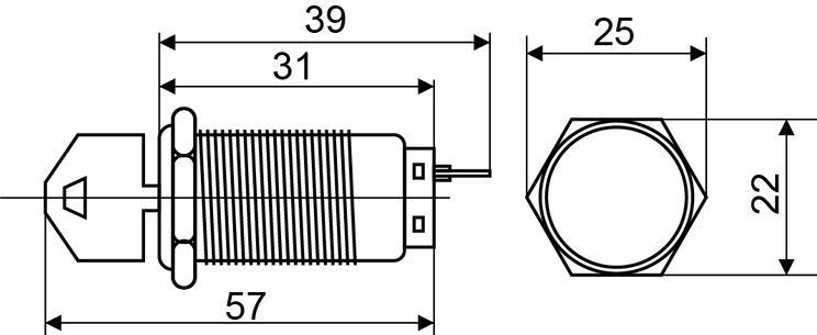 TY 19C-K11/2 Кнопка металева з ключем 2-о позиційна 1NO+1NC IP 67