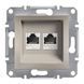 Розетка комп'ютерна 2-я RJ45 CAT.6 UTP Бронза EPH4800169 ASFORA plus Schneider Electric, 22358, Бронза