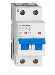 Автоматичний вимикач 6кА 1п+N 20А х-ка C Schrack