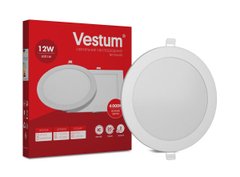 Круглий світлодіодний врізний світильник Vestum 12W 4000K 220V 1-VS-5104, 1-VS-5104, 4000
