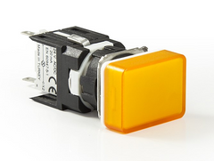 Светосигнальная арматура прямоугольная желтая LED 24V AC/DC D080DXS, EMAS
