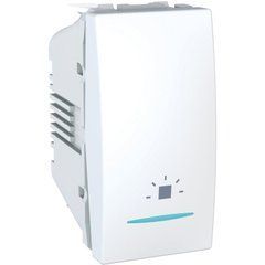 Кнопка СВЕТ с подсветкой 1М Белая MGU3.106.18LN UNICA Schneider, 7736, Белый