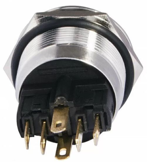 TYJ 22-271 Кнопка металева пласка з підсвічуванням, 1NO+1NC, червона 24V.