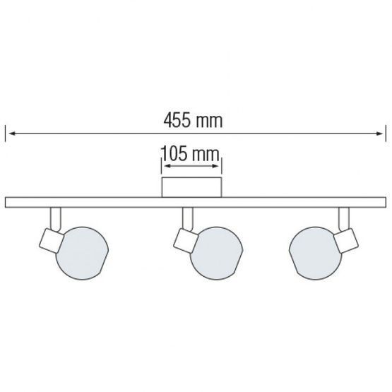 Светильник потолочный декор. 455mm 3xE14 мат.хром BODRUM-3 HOROZ, 035-004-0003-010