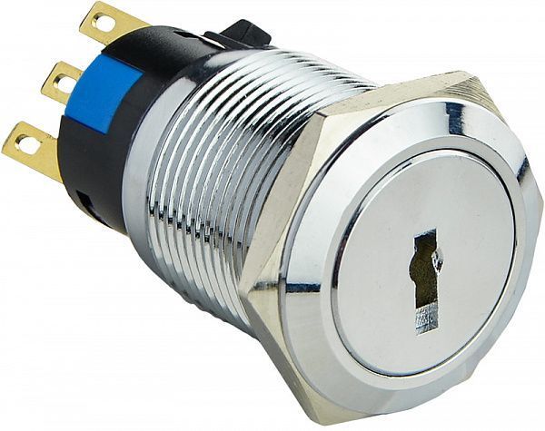 TY 19C-K11/3 кнопка металлическая с ключом 3-х позиционная 2NO+2NC.