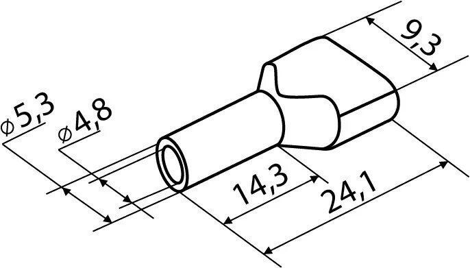 Наконечники трубчаті ТЕ 6,0-14 жовті (100 шт.)