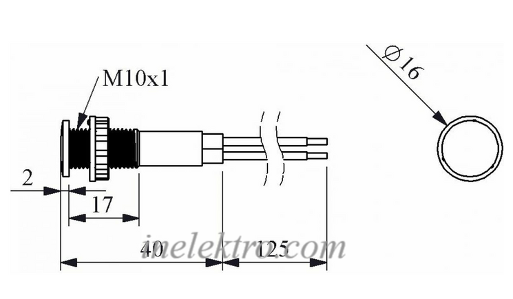 S100B Сигнальна арматура 10мм неонова лампа 220В біла EMAS