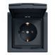 Розетка 1-я з заземленням та зах. шторками IP44 Антрацит EPH3100371 ASFORA Schneider Electric, 9959, Антрацит