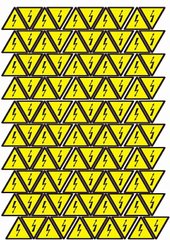 Знак"Небезпека ураження електричним струмом" 45 мм (на аркуші 100 шт)