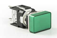 Светосигнальная арматура прямоугольная зеленая LED 24V AC/DC D090DXY, EMAS