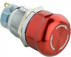 TY 19C-S11/1 кнопка металлическая возвратом поворотом 1NO+1NC