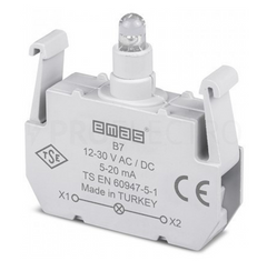 Блок-контакт подсветки B7 с синим светодиодом 12-30 В AC/DC EMAS