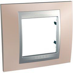 Рамка 1-постова "Онікс мідний" Алюміній MGU66.002.096 Unica Top Schneider, 8487, Мідний онікс