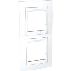 Рамка 2-постовая вертикальная Белая MGU6.004V.18 Unica Plus Schneider, 8337, Белый