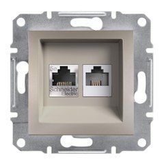Розетка Комп. + Телефон RJ45 CAT.5E UTP + RJ13 Бронза EPH4900169 ASFORA plus Schneider Electric, 22360, Бронза
