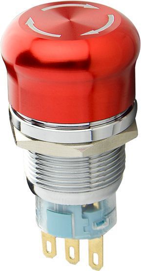TY 19C-S11/1 кнопка металлическая возвратом поворотом 1NO+1NC