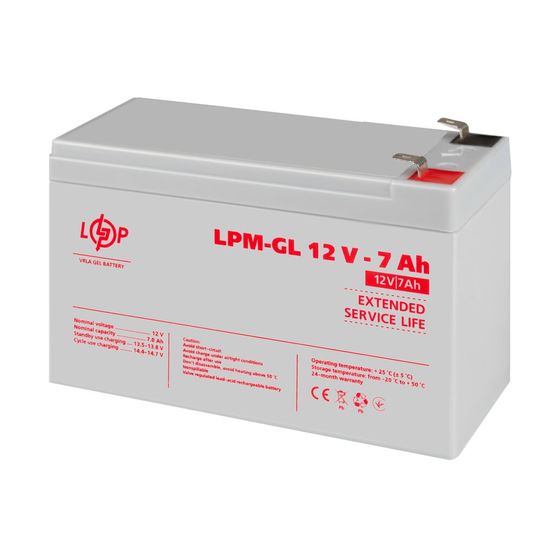 Акумулятор гелевий LPM-GL 12V - 7 Ah