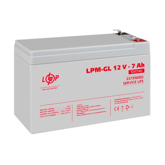 Акумулятор гелевий LPM-GL 12V - 7 Ah