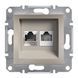 Розетка Комп. + Телефон RJ45 CAT.5E UTP + RJ13 Бронза EPH4900169 ASFORA plus Schneider Electric, 22360, Бронза
