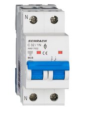 Автоматичний вимикач 6кА 1п+N 32А х-ка C Schrack