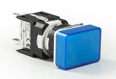Светосигнальная арматура прямоугольная синяя LED 24V AC/DC D070DXM, EMAS