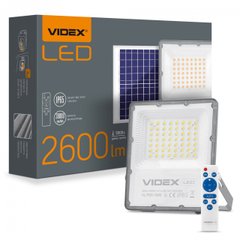 LED прожектор 30W 5000K на солнечных батареях VIDEX с пультом, 25743, VL-FSO-1005, 5000